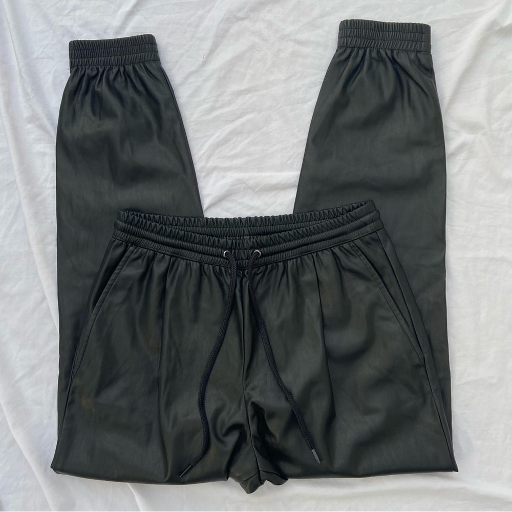 Zara Leather Joggers